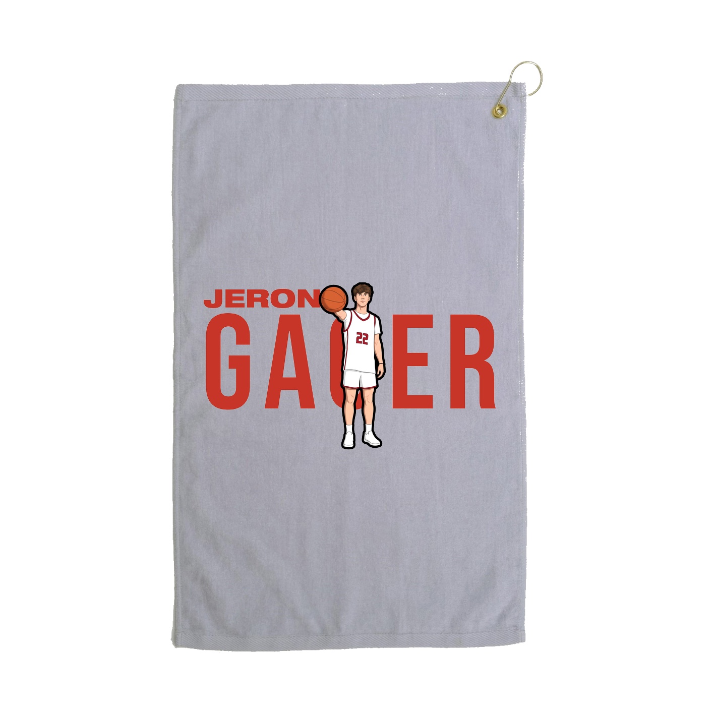 Golf Towel — Player Name in Grey