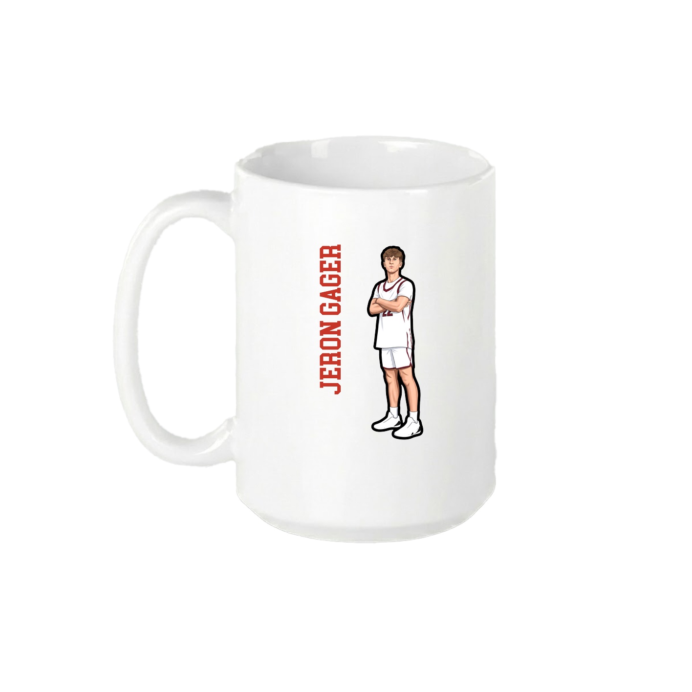15oz Coffee Mug — Name Vertical in White