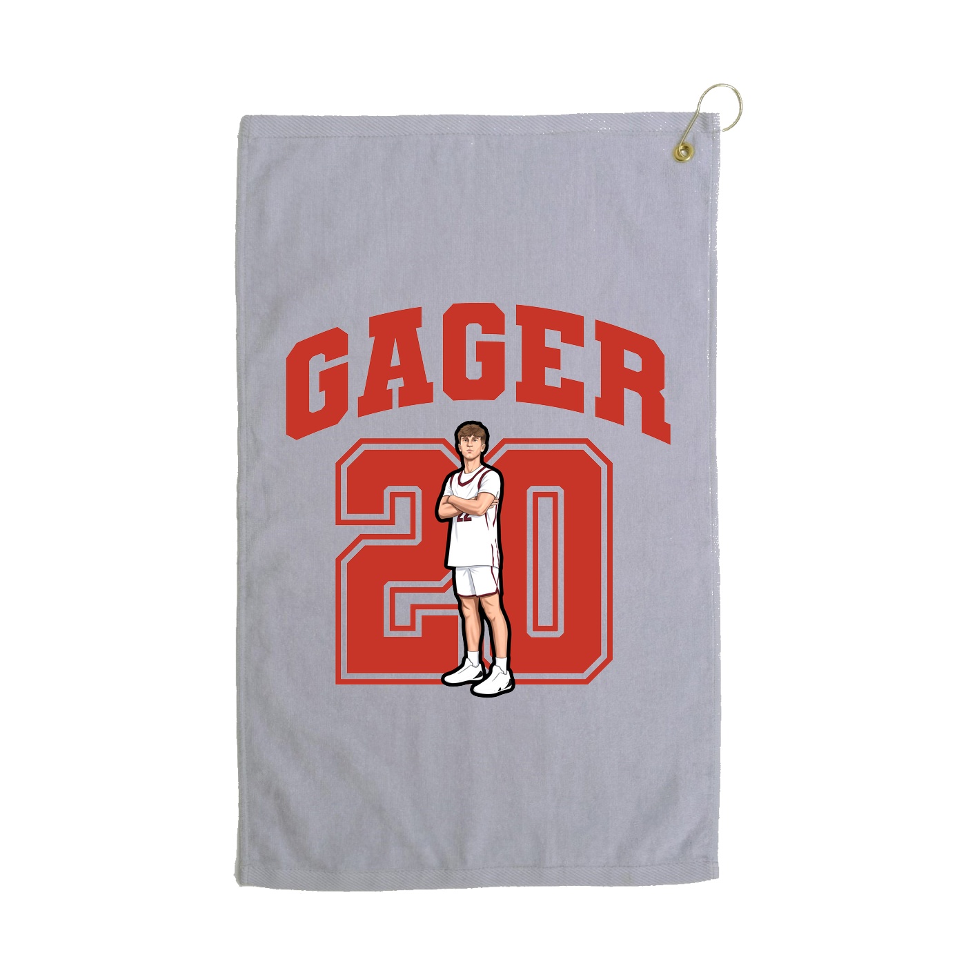 Golf Towel — Number in Grey