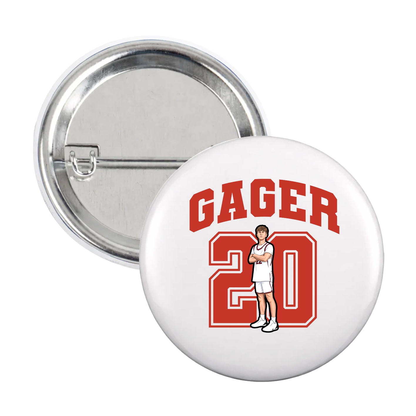Game Day Button — Number in White