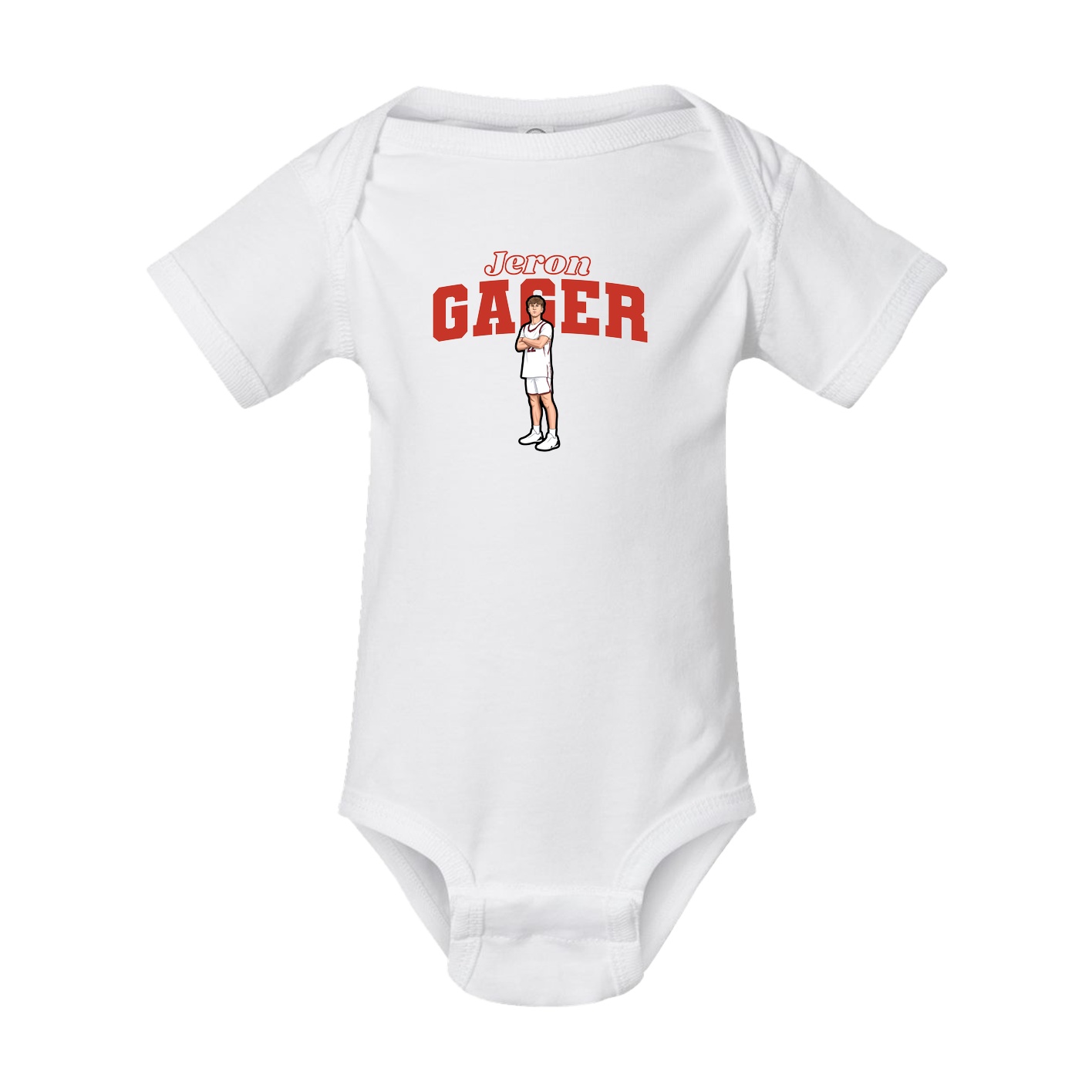 Baby Onesie — Name Arch in White