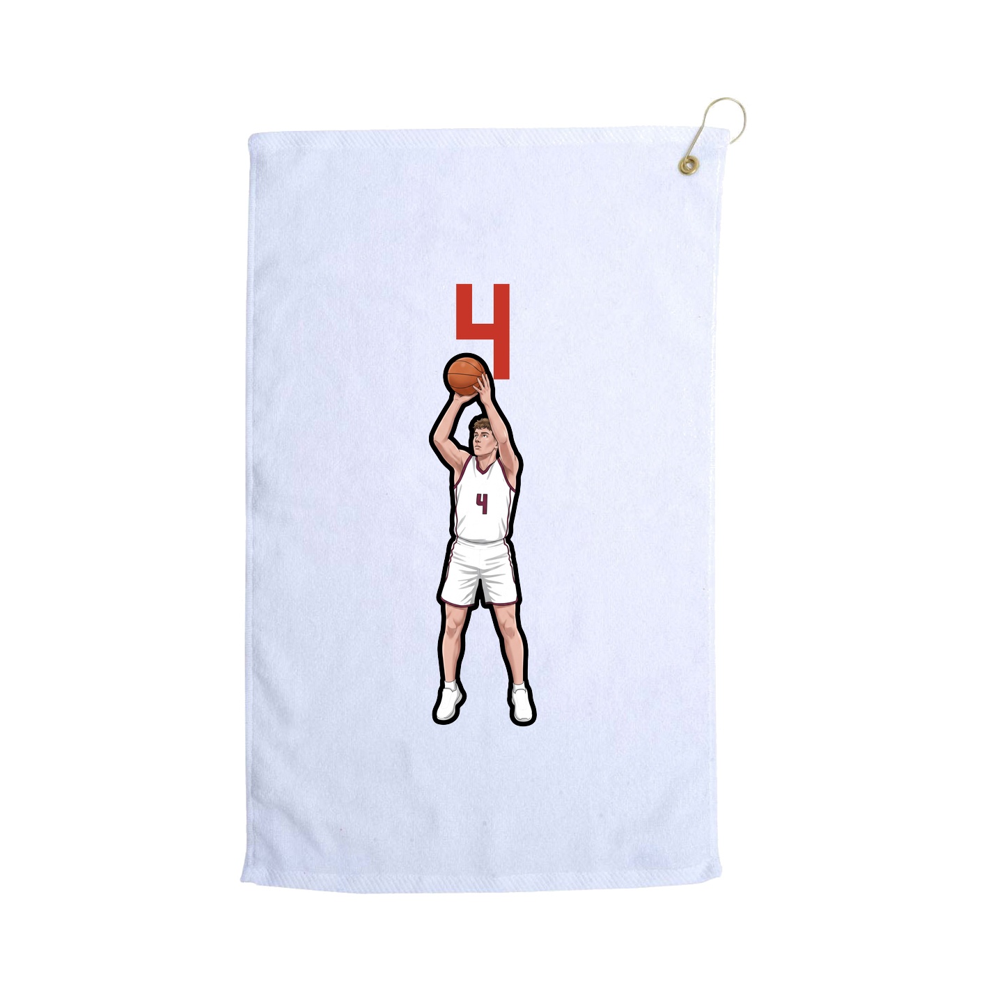 Golf Towel — Number Top in White