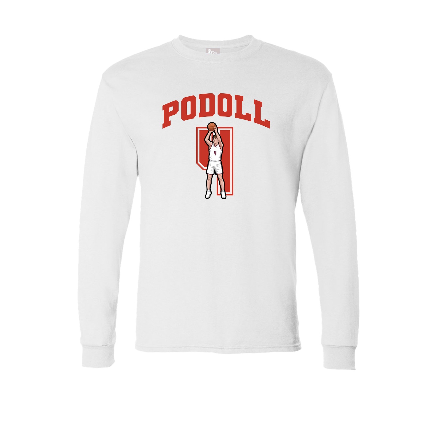Long Sleeve Tee — Number in White