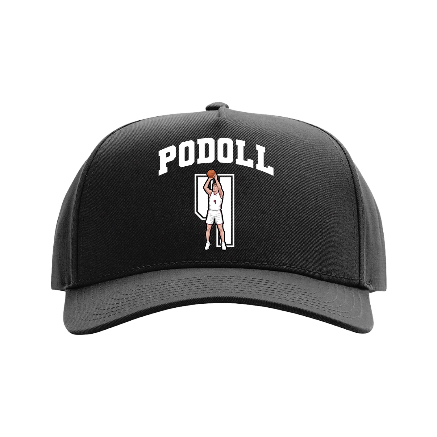 Full Fabric Five-Panel Champ Cap — Number in Black