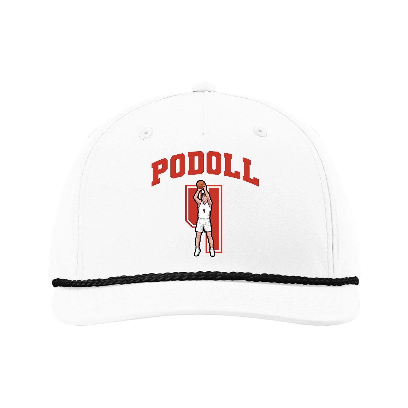 Five-Panel Classic Rope Cap — Number in White