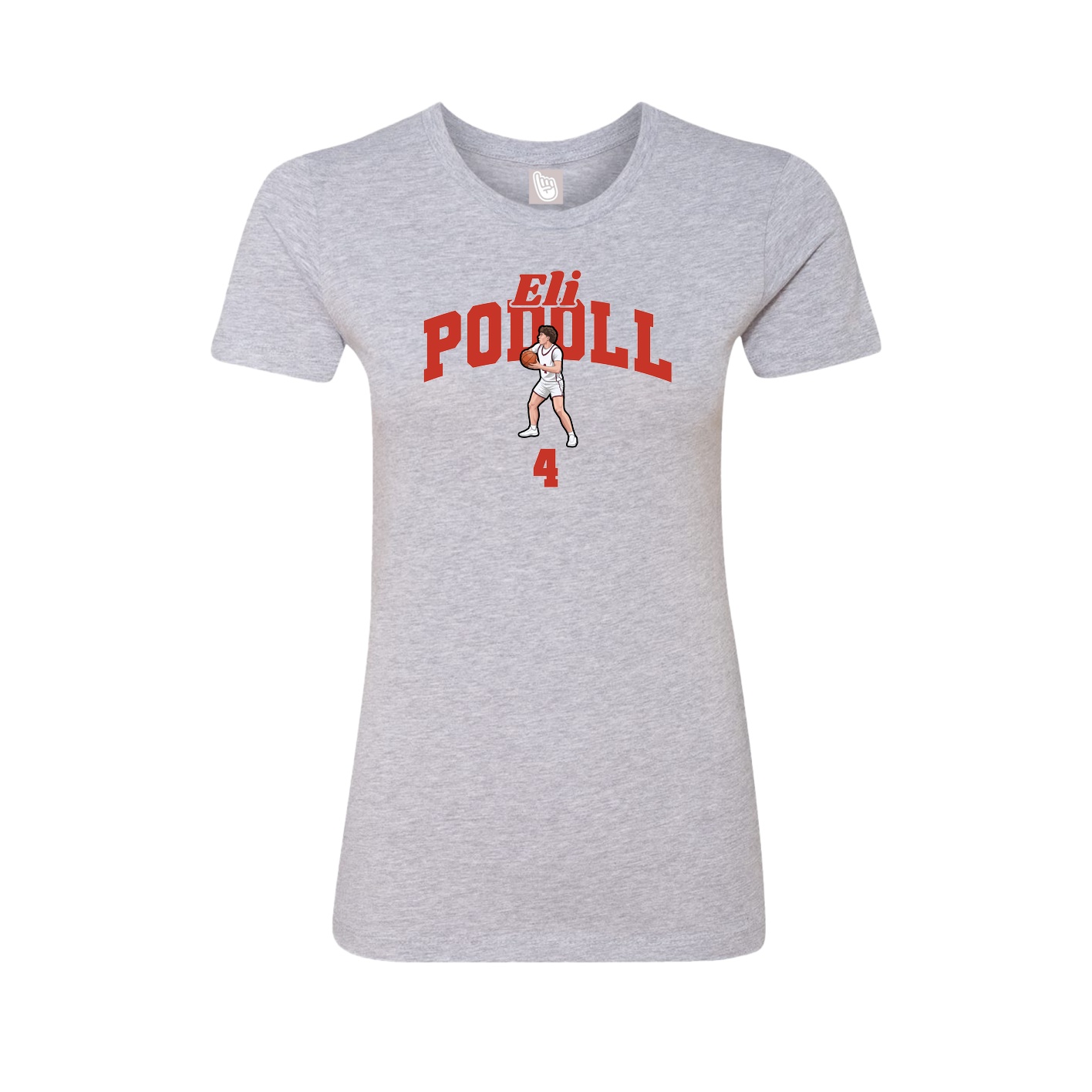 Fitted Women's Tee — Signature Arch in Grey