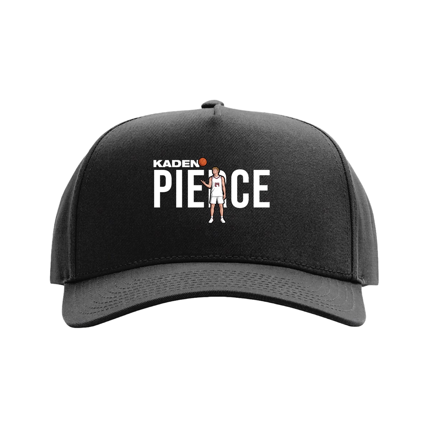 Full Fabric Five-Panel Champ Cap — Player Name in Black