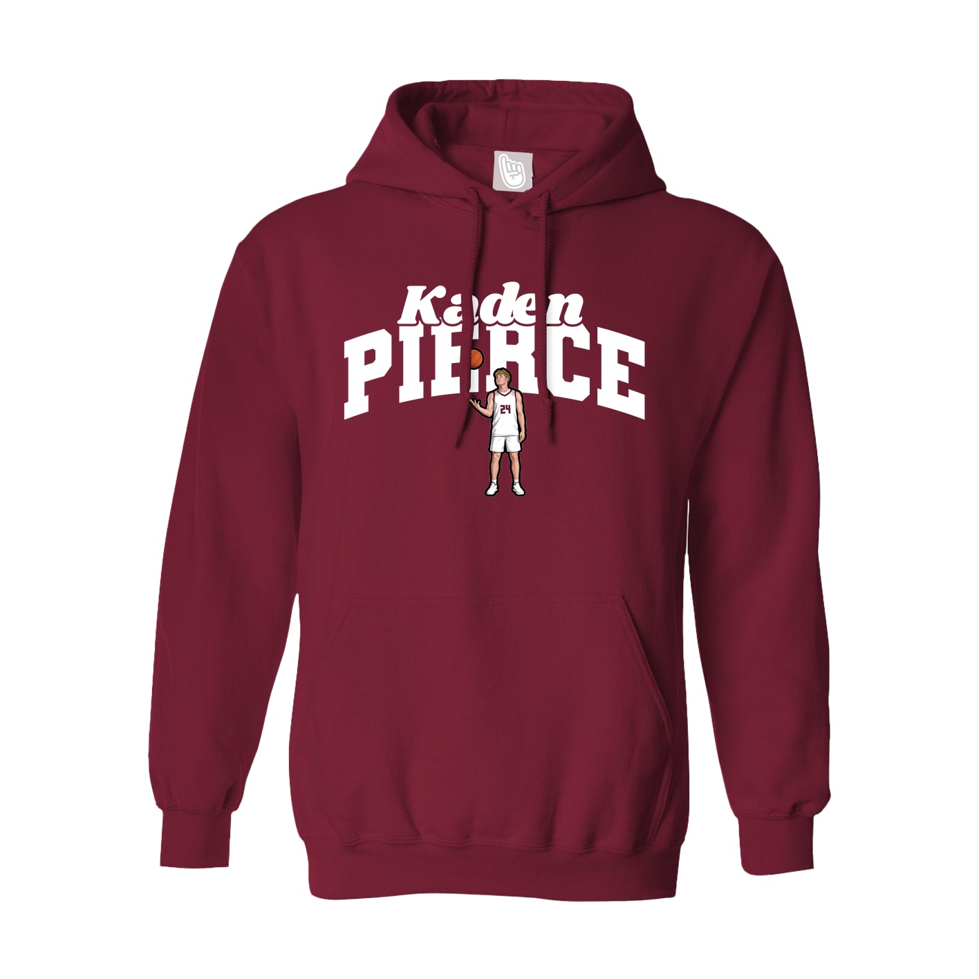 Hoodie — Signature Arch in Cardinal