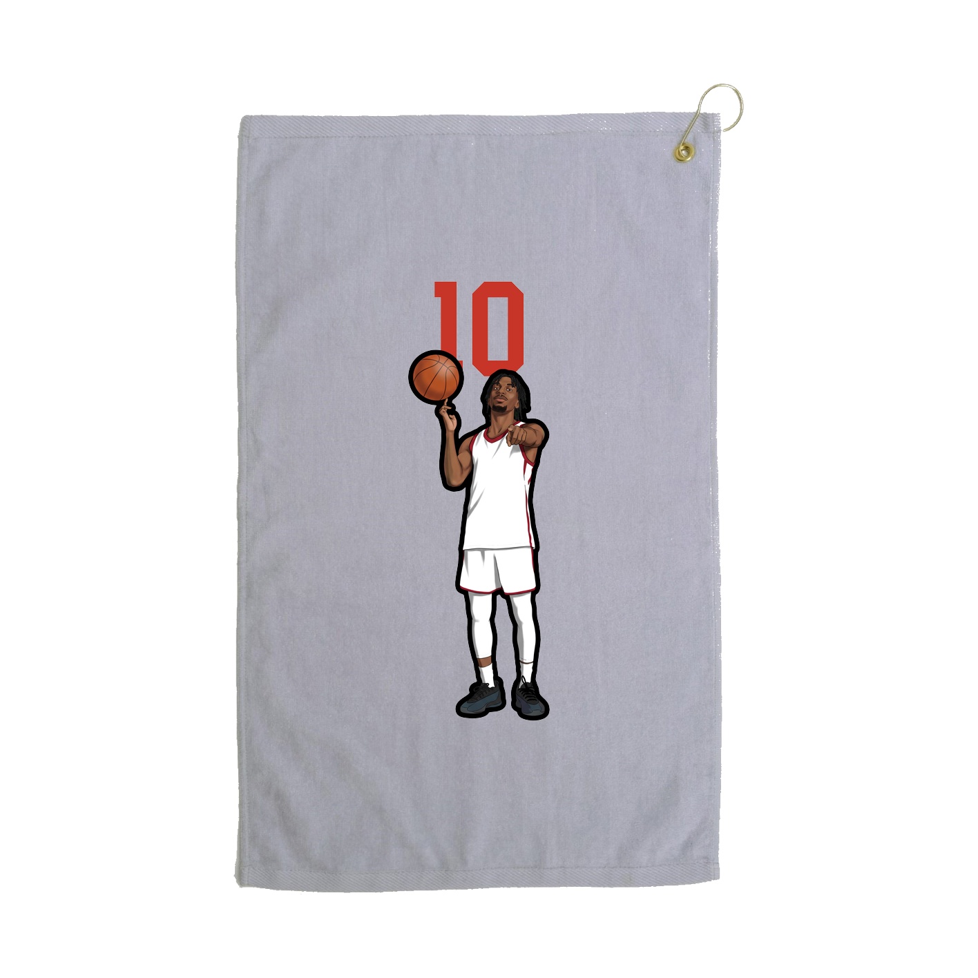 Golf Towel — Number Top in Grey