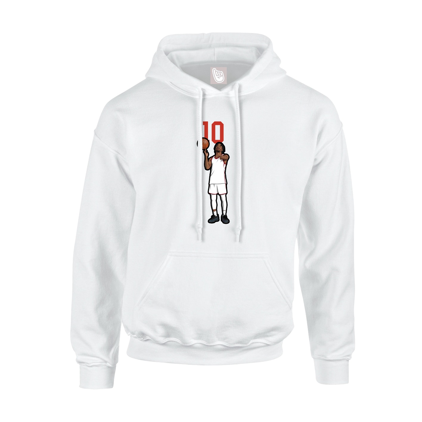Youth Hoodie — Number Top in White
