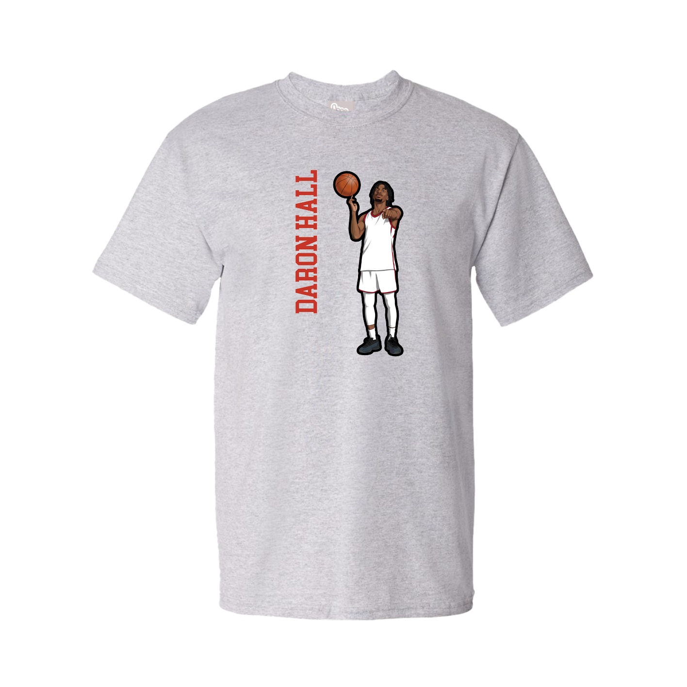 Youth Tee — Name Vertical in Grey