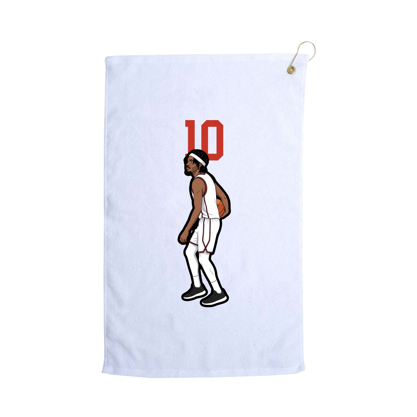 Golf Towel — Number Top in White