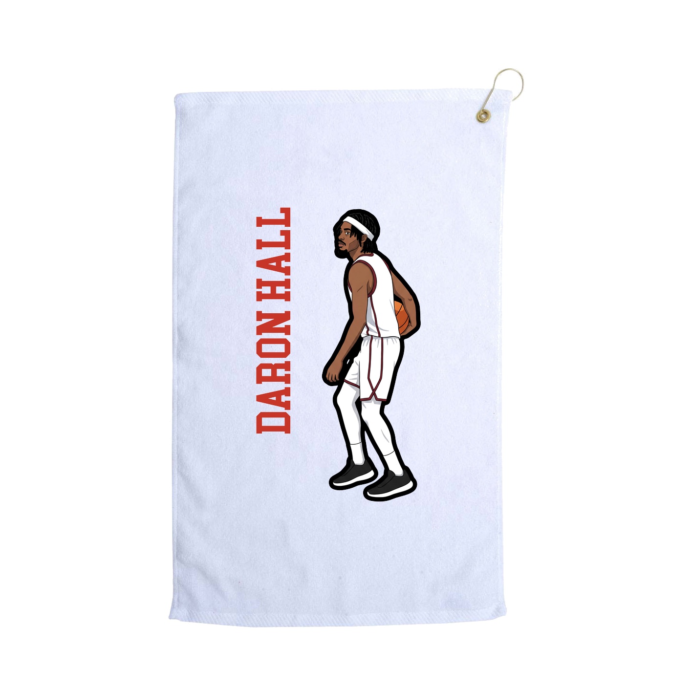 Golf Towel — Name Vertical in White