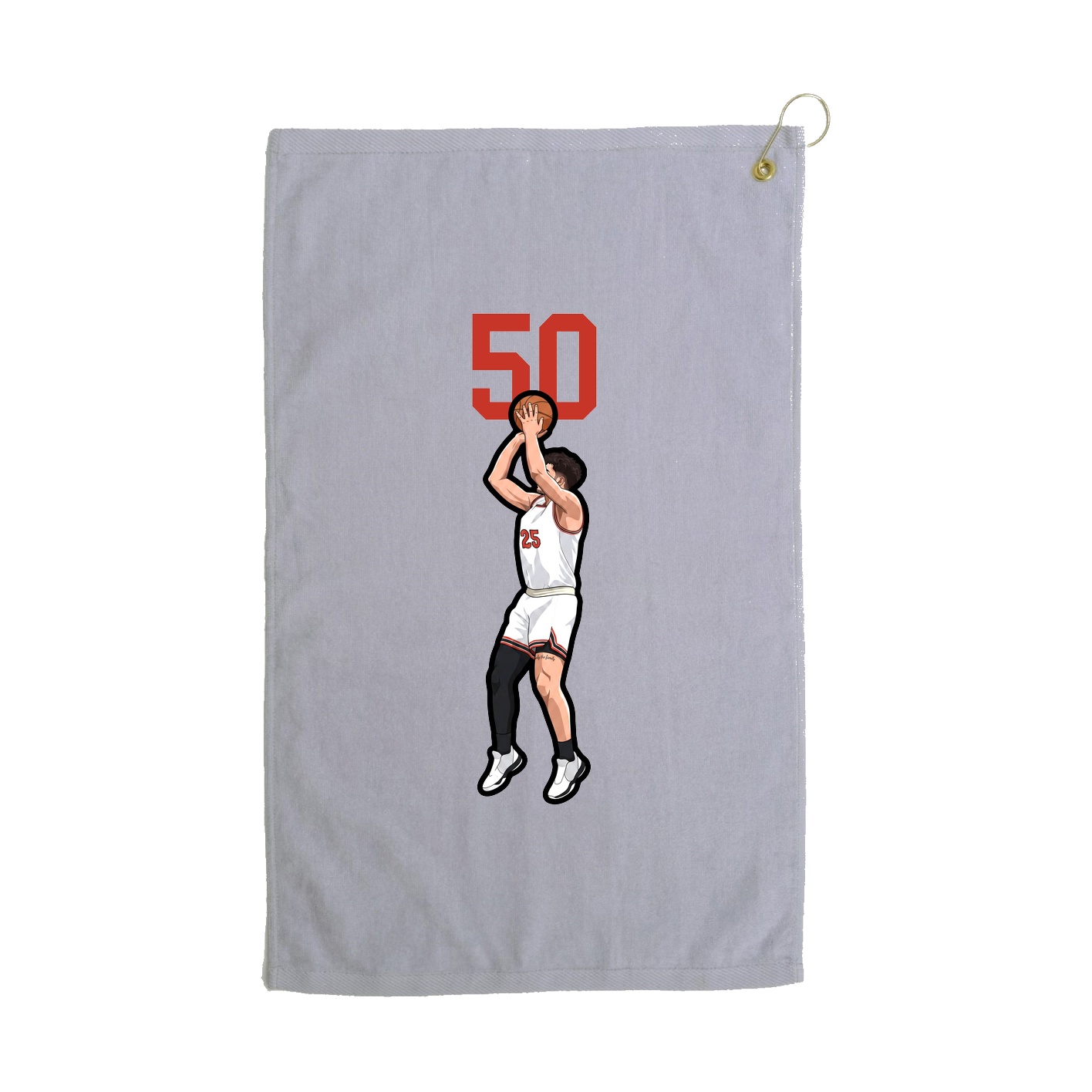 Golf Towel — Number Top in Grey