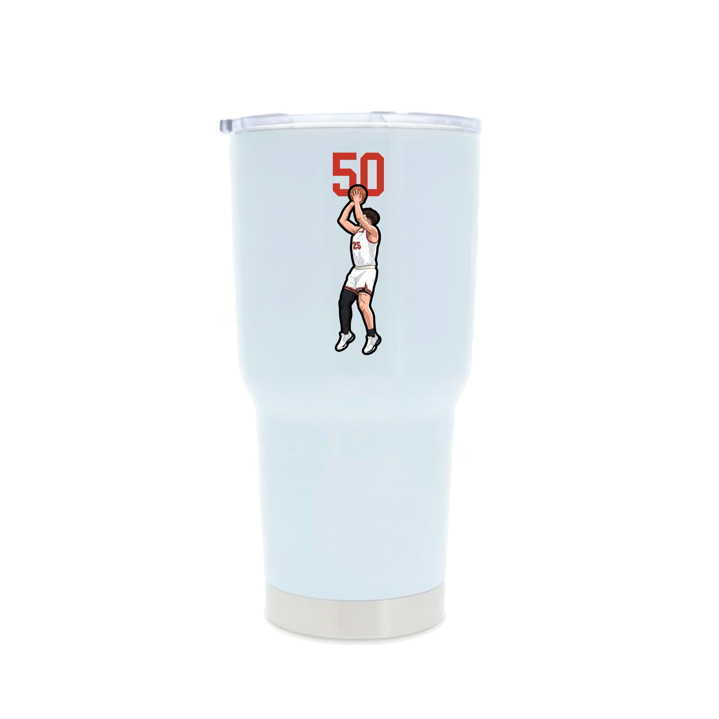 30oz Stainless Steel Tumbler — Number Top in White
