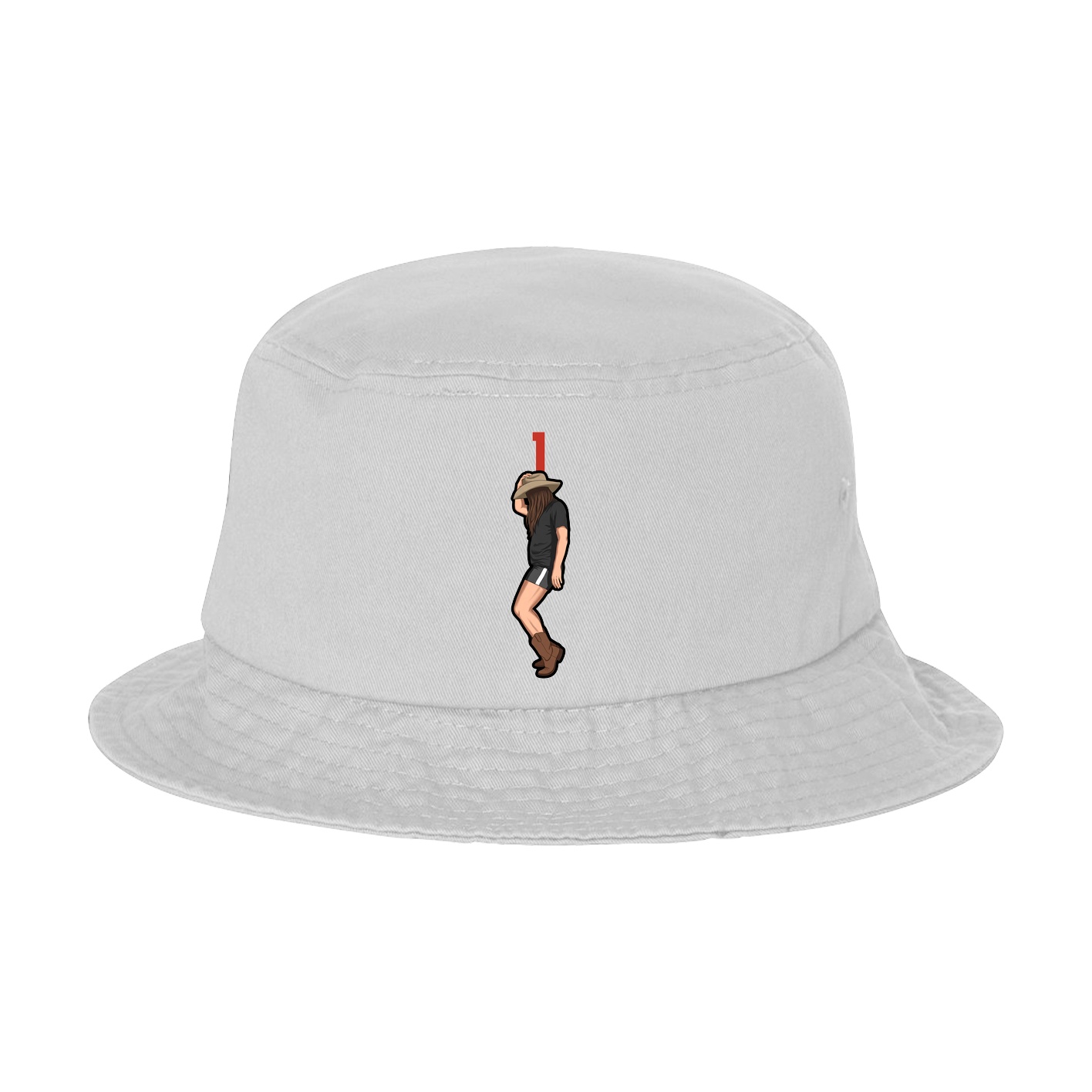 Bucket Cap — Number Top in White
