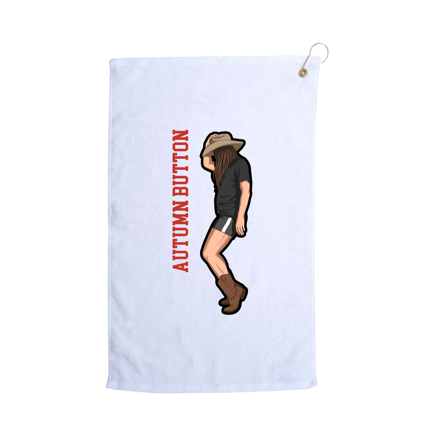 Golf Towel — Name Vertical in White