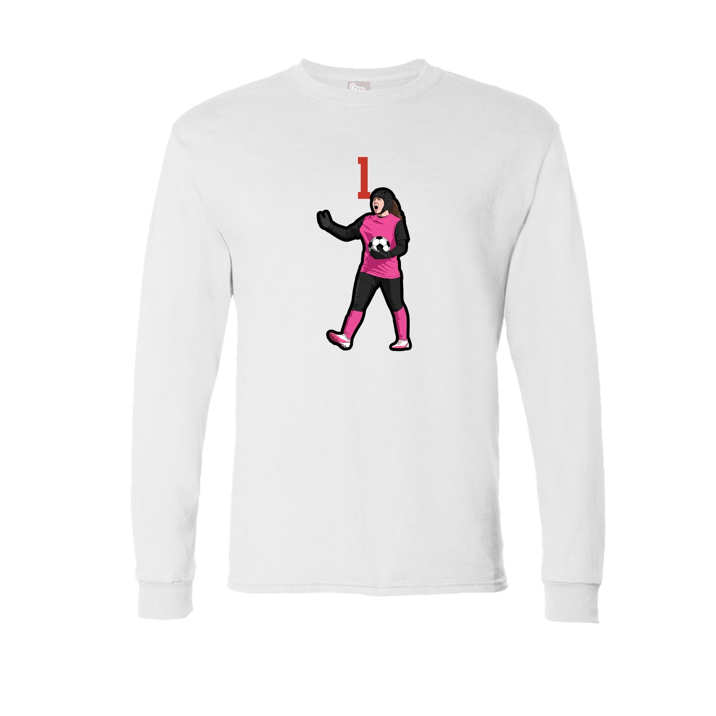 Long Sleeve Tee — Number Top in White