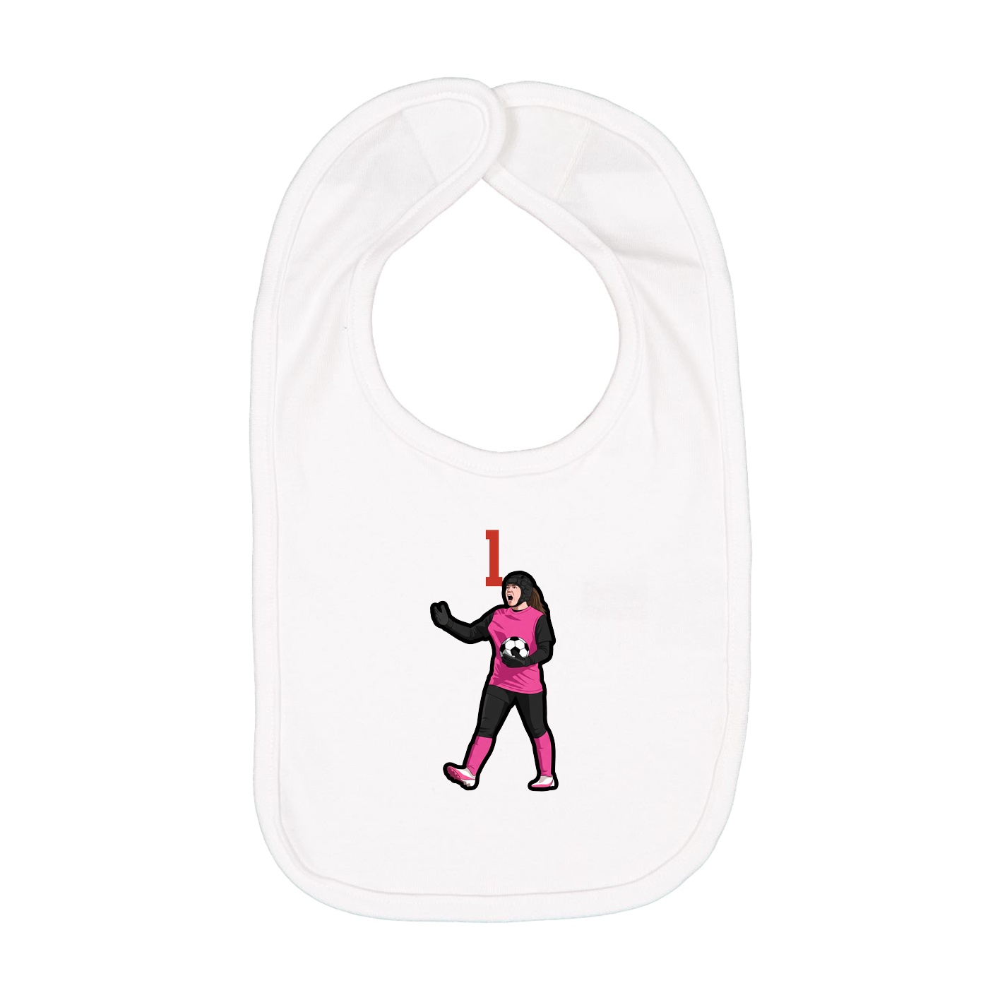 Infant Bib — Number Top in White
