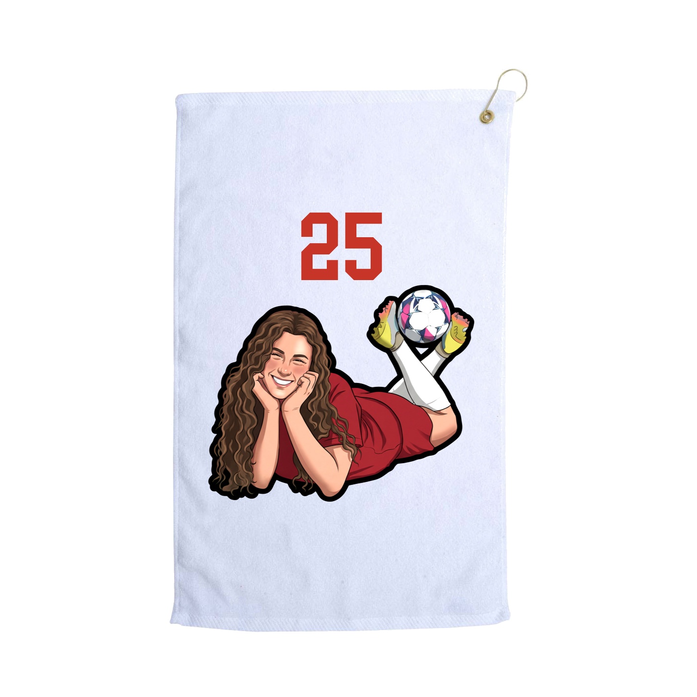 Golf Towel — Number Top in White