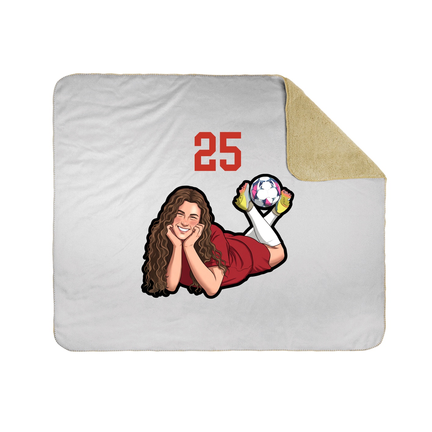 Throw Blanket — Number Top in White