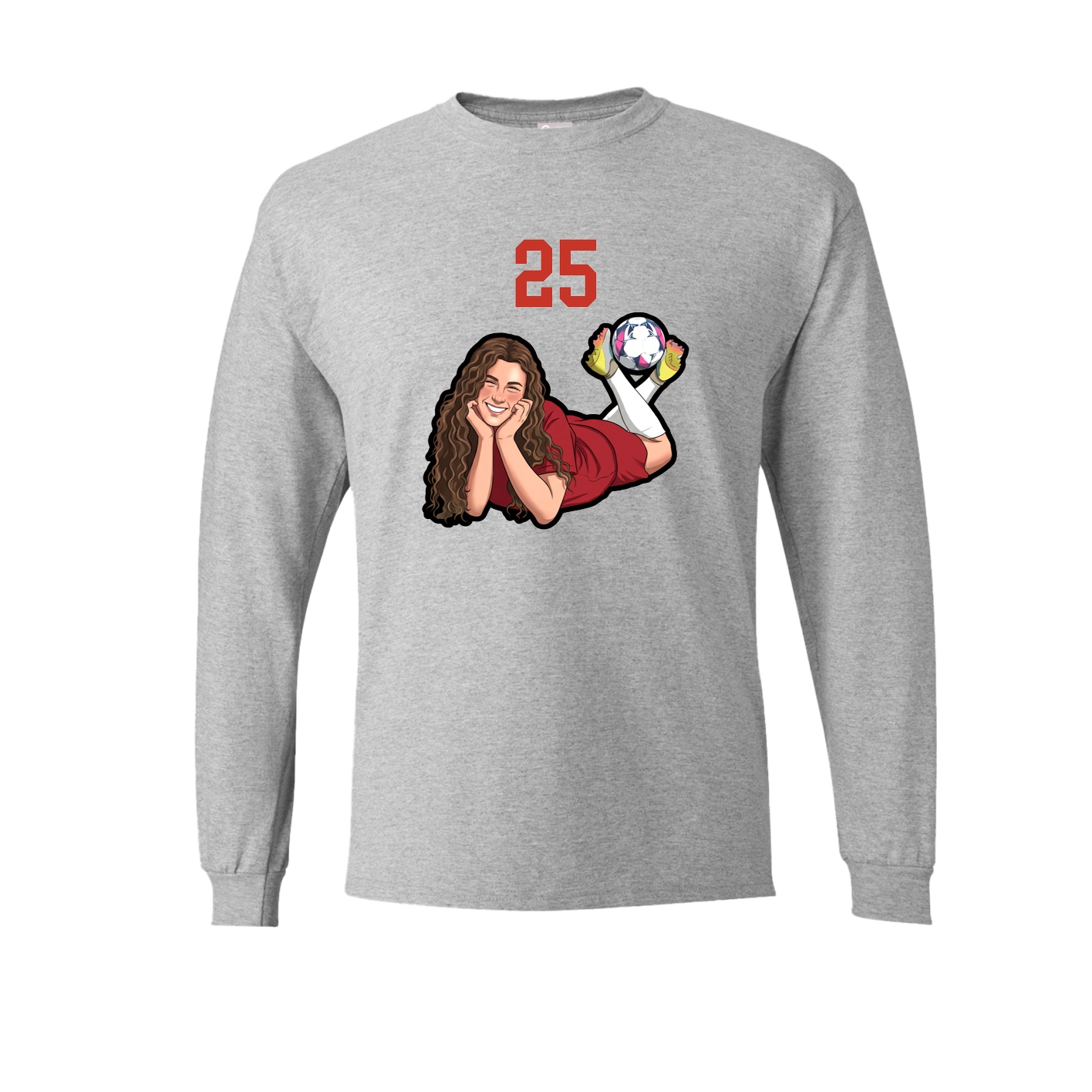 Long Sleeve Tee — Number Top in Grey