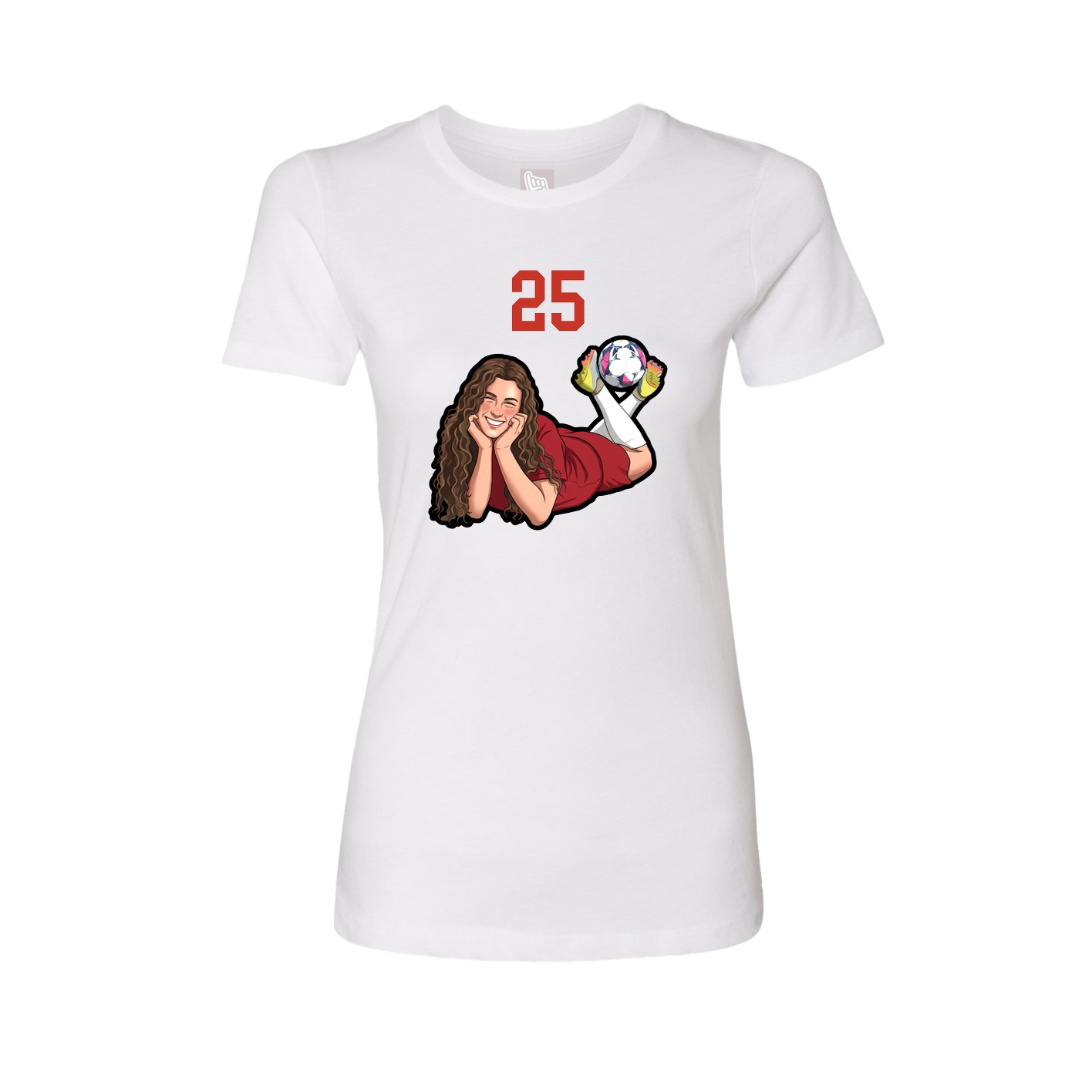 Fitted Women's Tee — Number Top in White