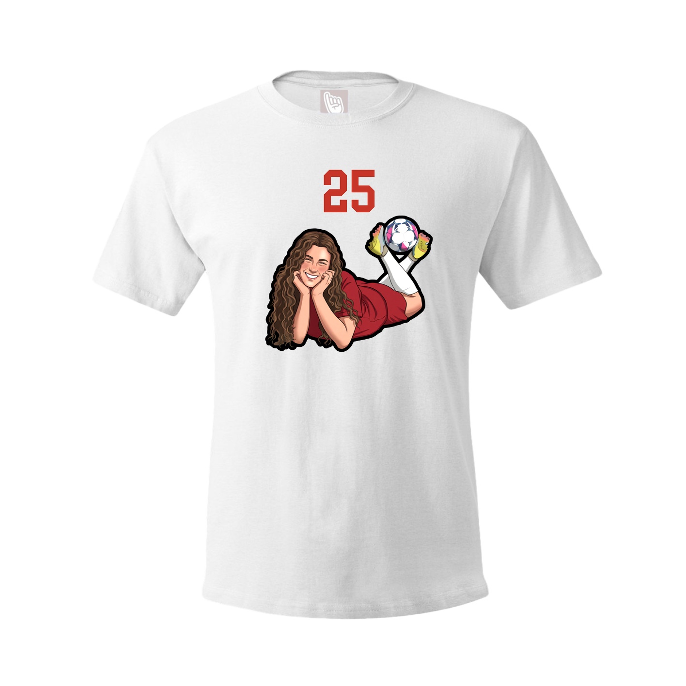 Youth Tee — Number Top in White