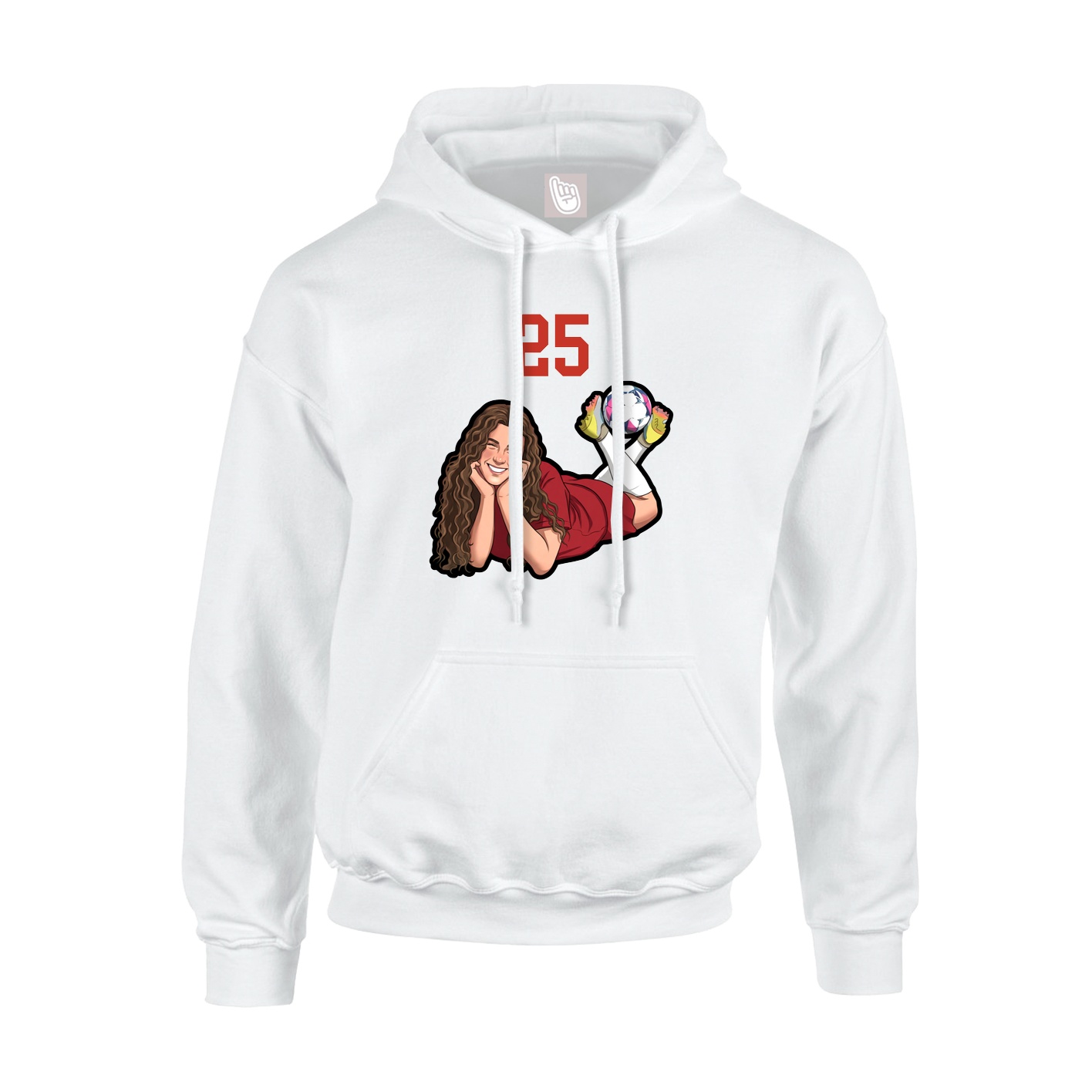 Hoodie — Number Top in White