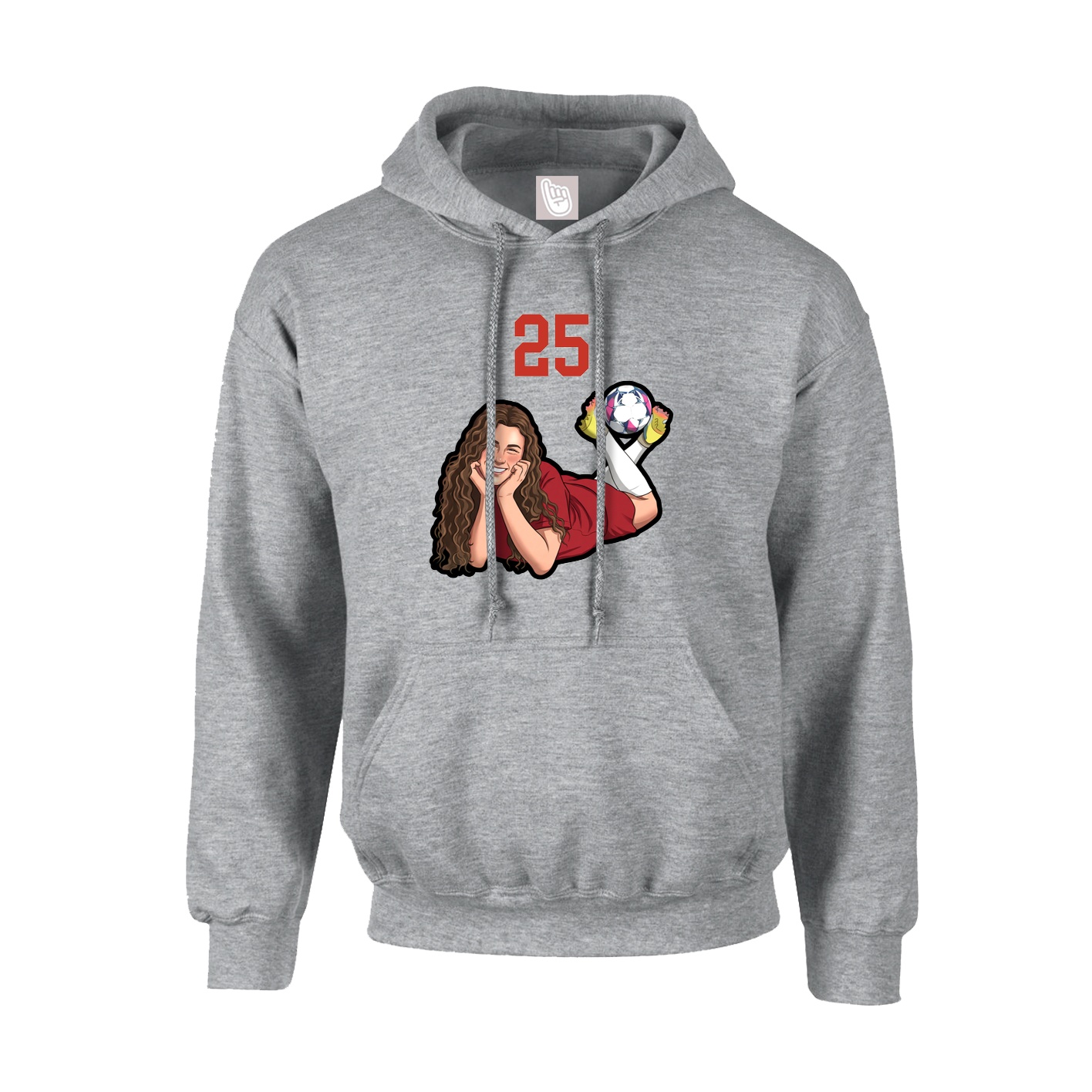 Youth Hoodie — Number Top in Grey