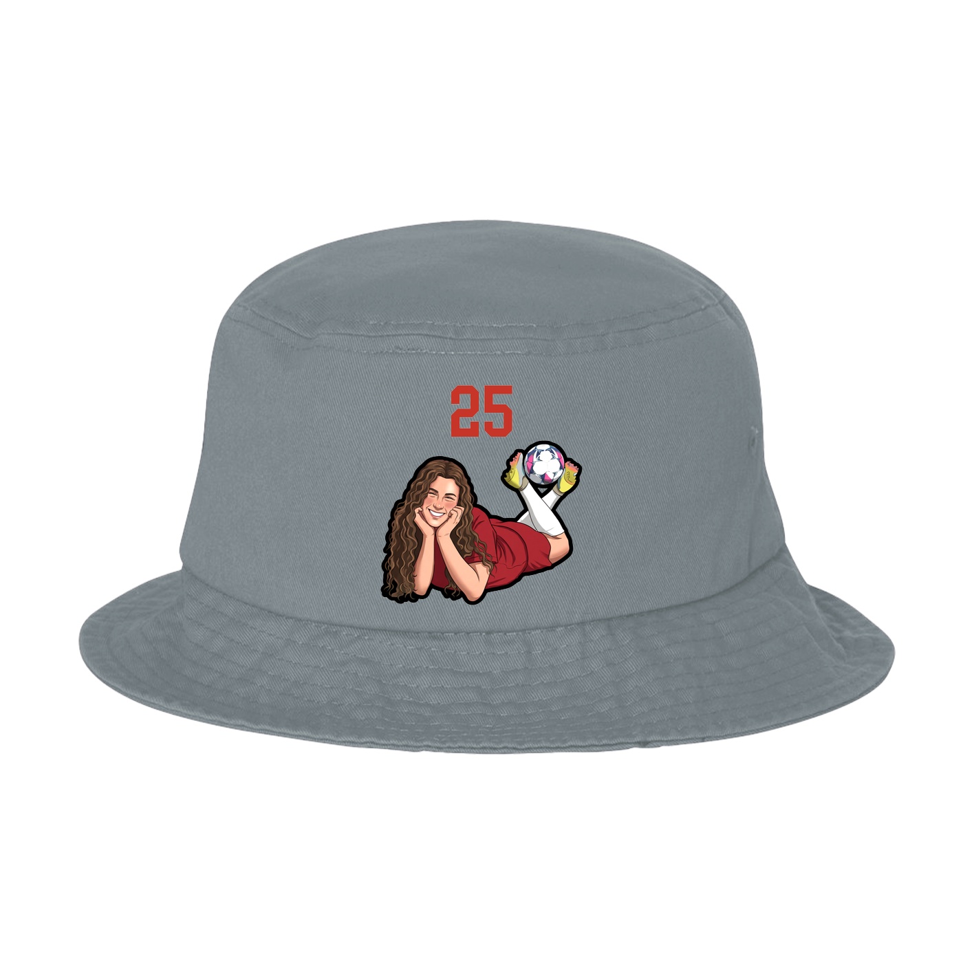 Bucket Cap — Number Top in Grey