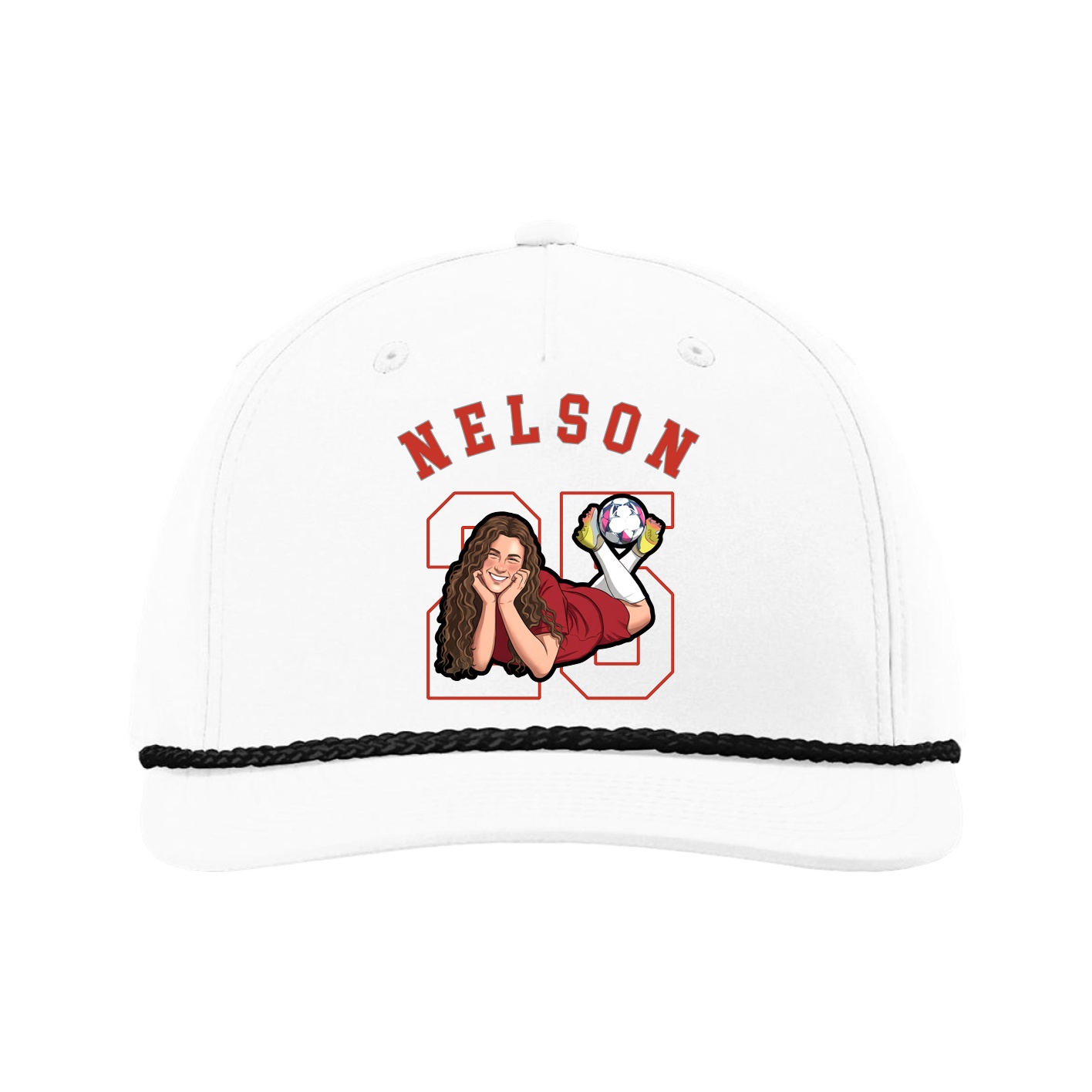 Five-Panel Classic Rope Cap — Shirsey Arch in White