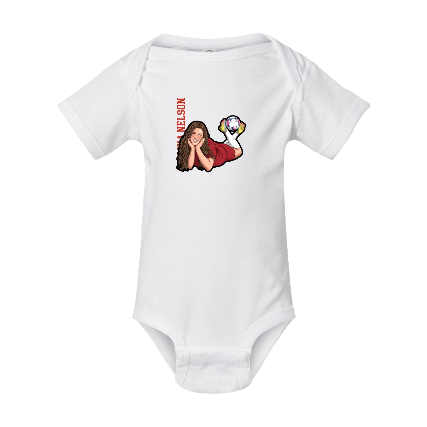 Baby Onesie — Name Vertical in White
