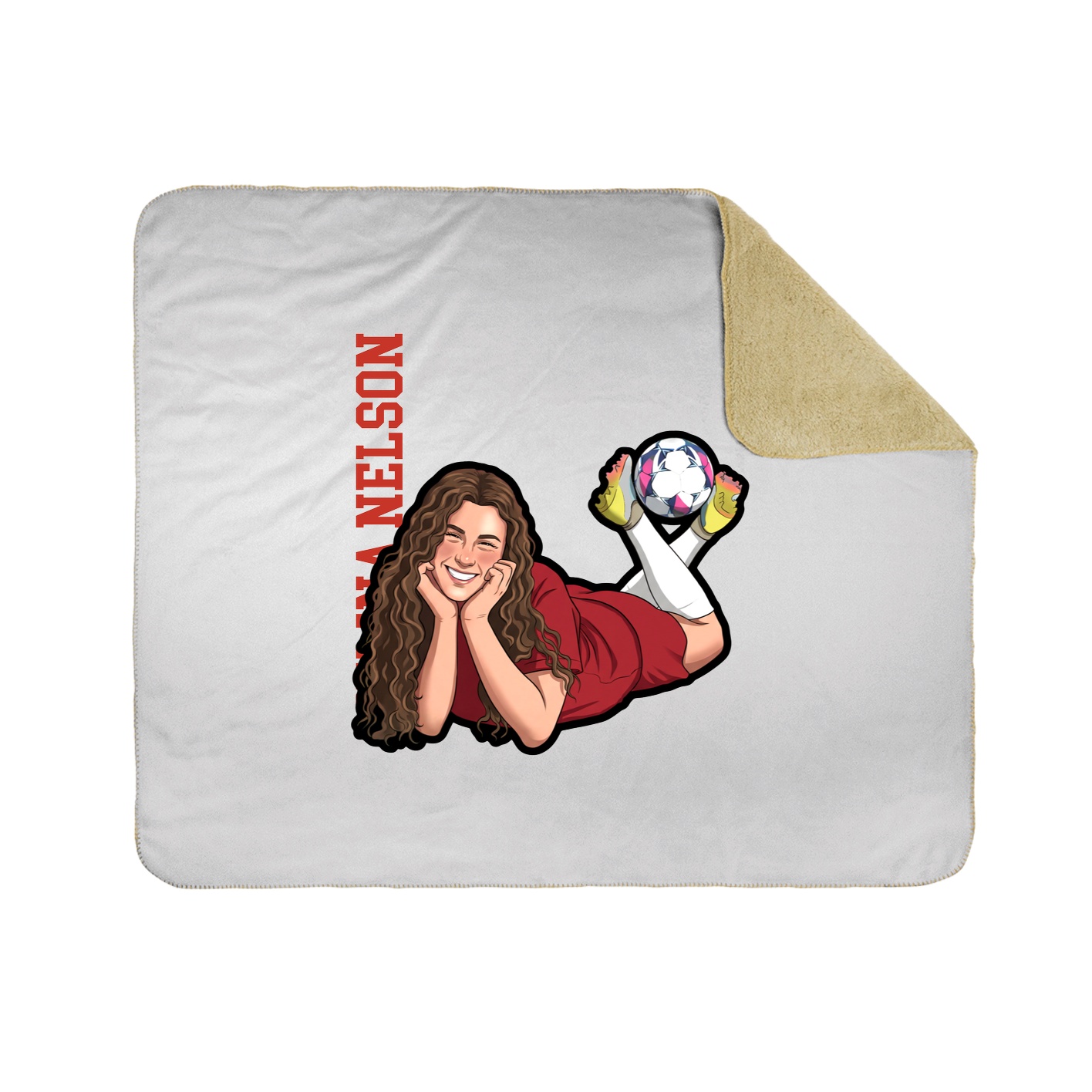 Throw Blanket — Name Vertical in White