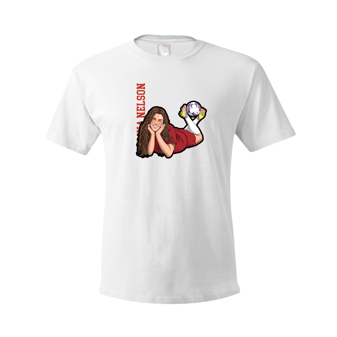 Tee — Name Vertical in White