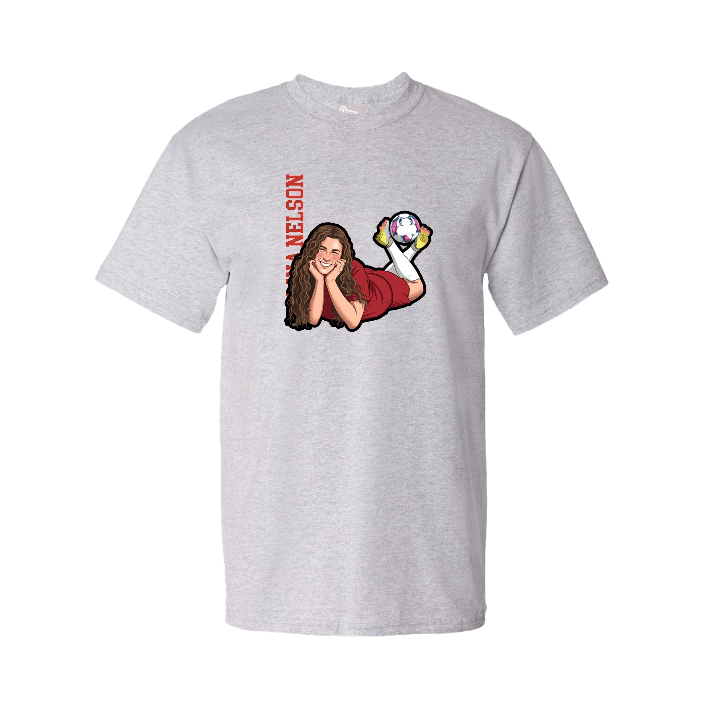 Youth Tee — Name Vertical in Grey