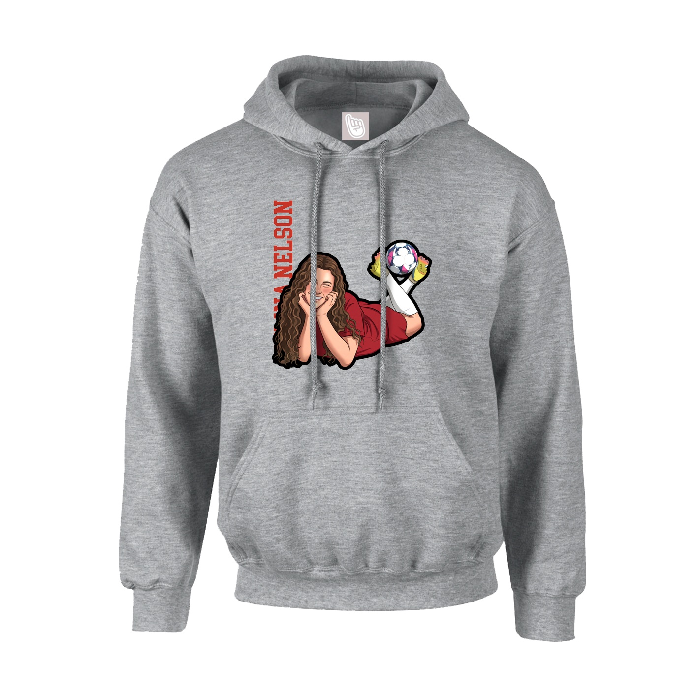 Youth Hoodie — Name Vertical in Grey