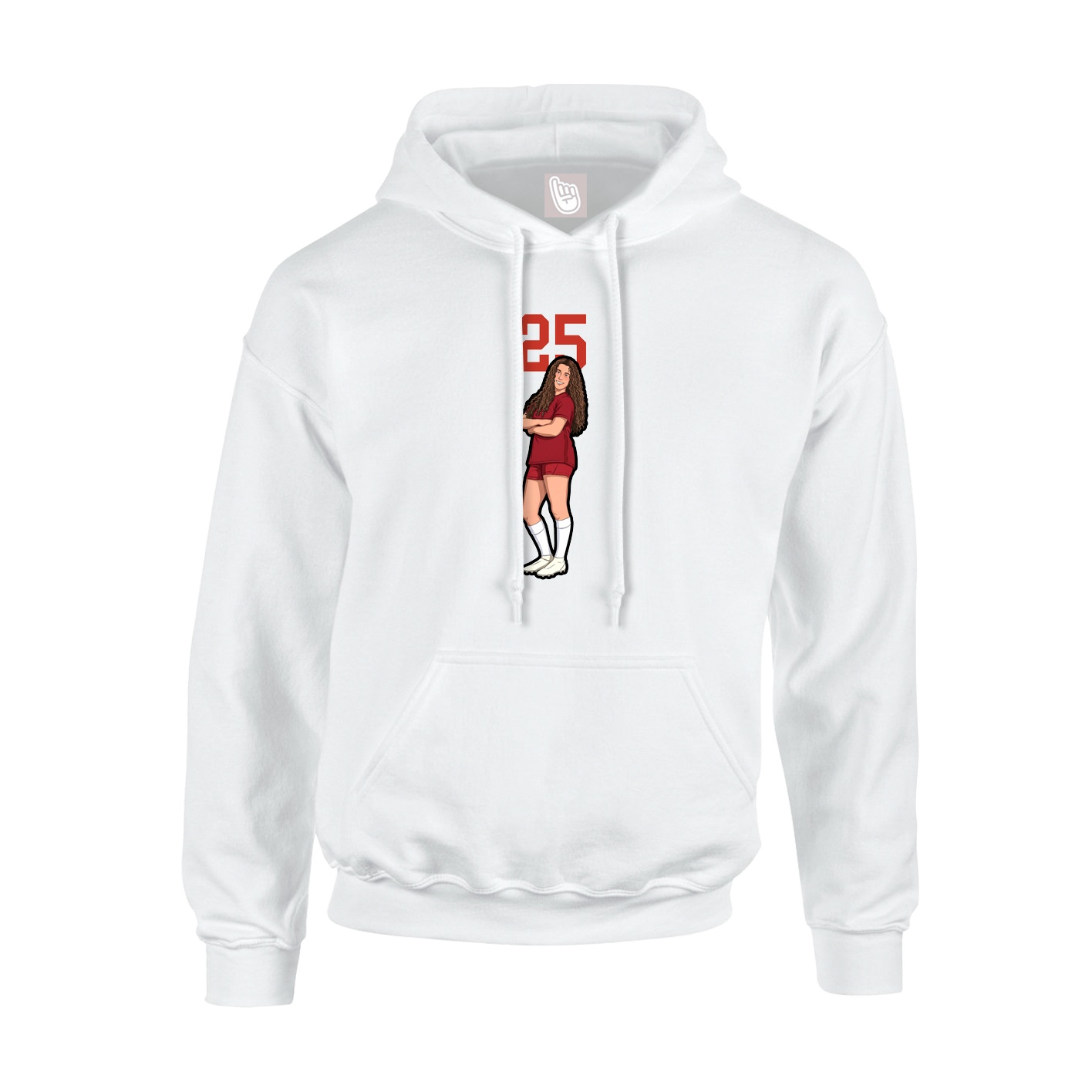 Hoodie — Number Top in White