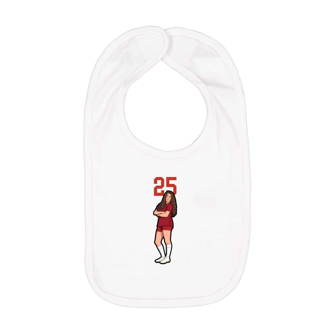Infant Bib — Number Top in White