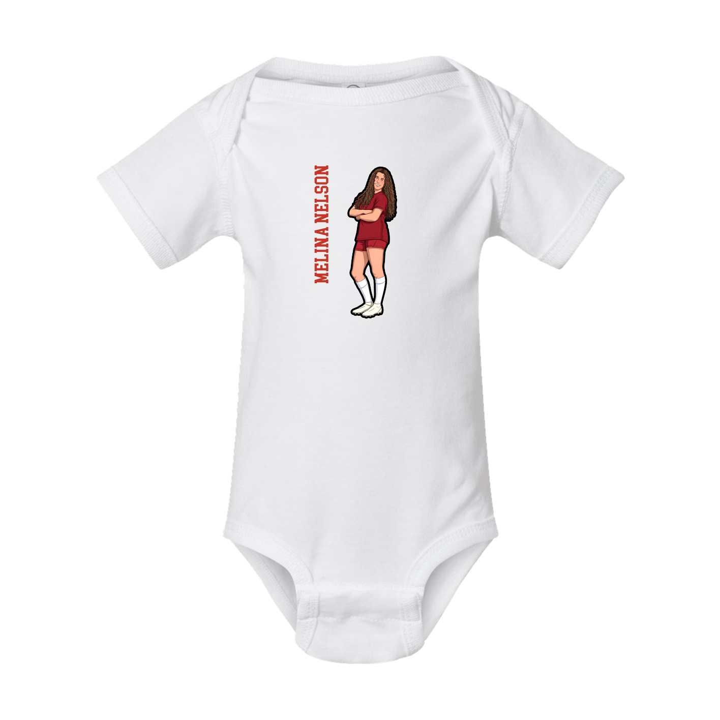 Baby Onesie — Name Vertical in White