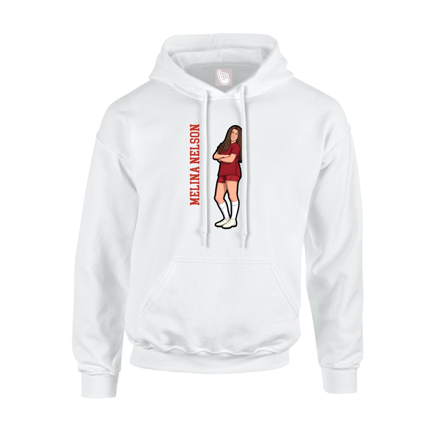 Youth Hoodie — Name Vertical in White