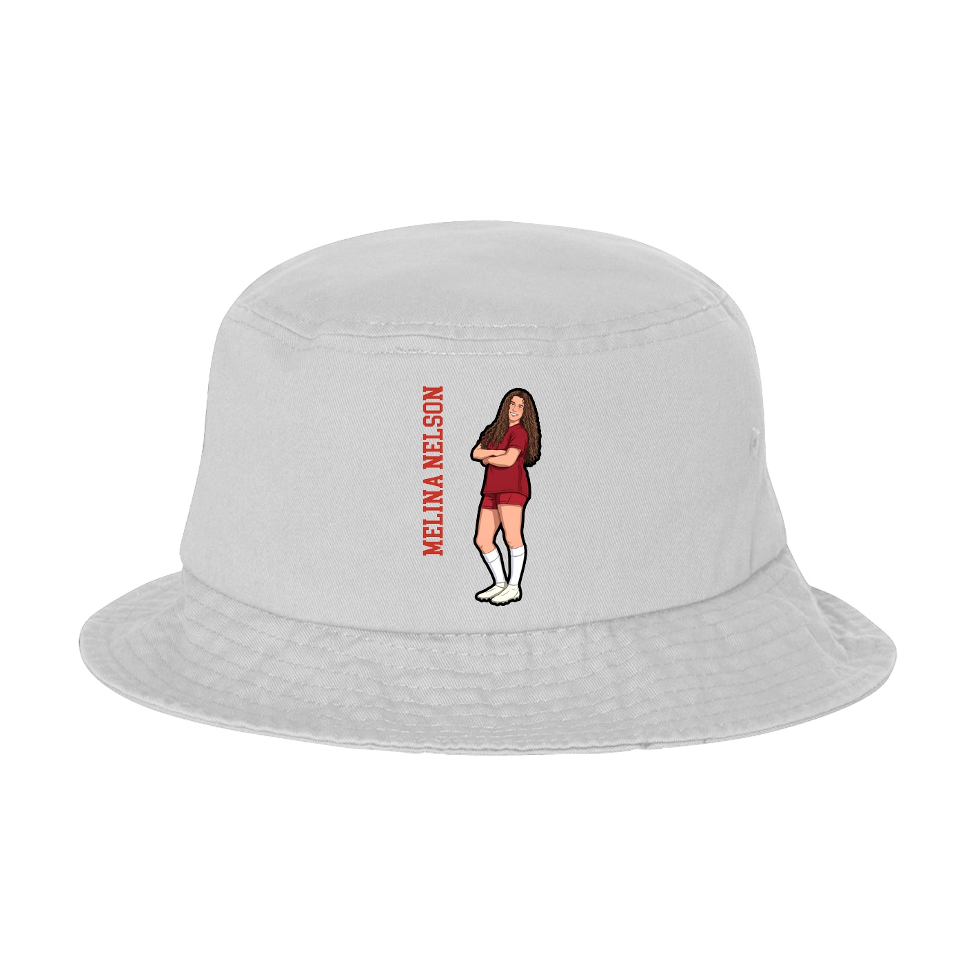Bucket Cap — Name Vertical in White