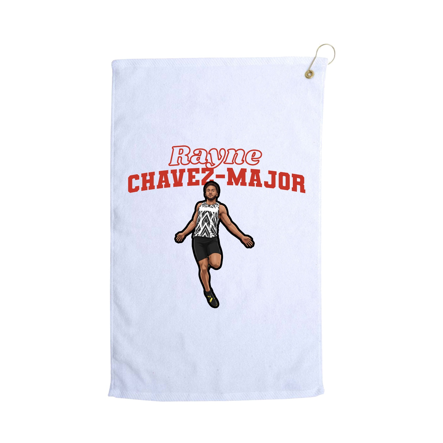 Golf Towel — Name Arch in White