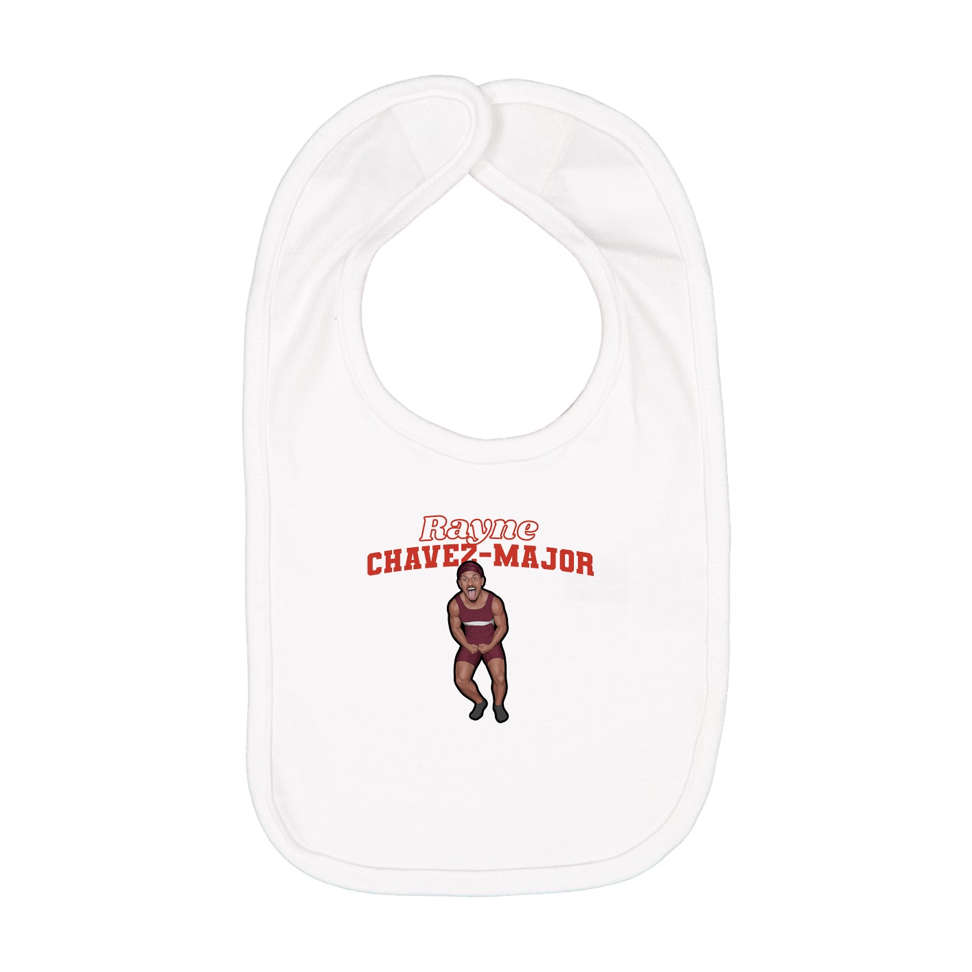 Infant Bib — Name Arch in White