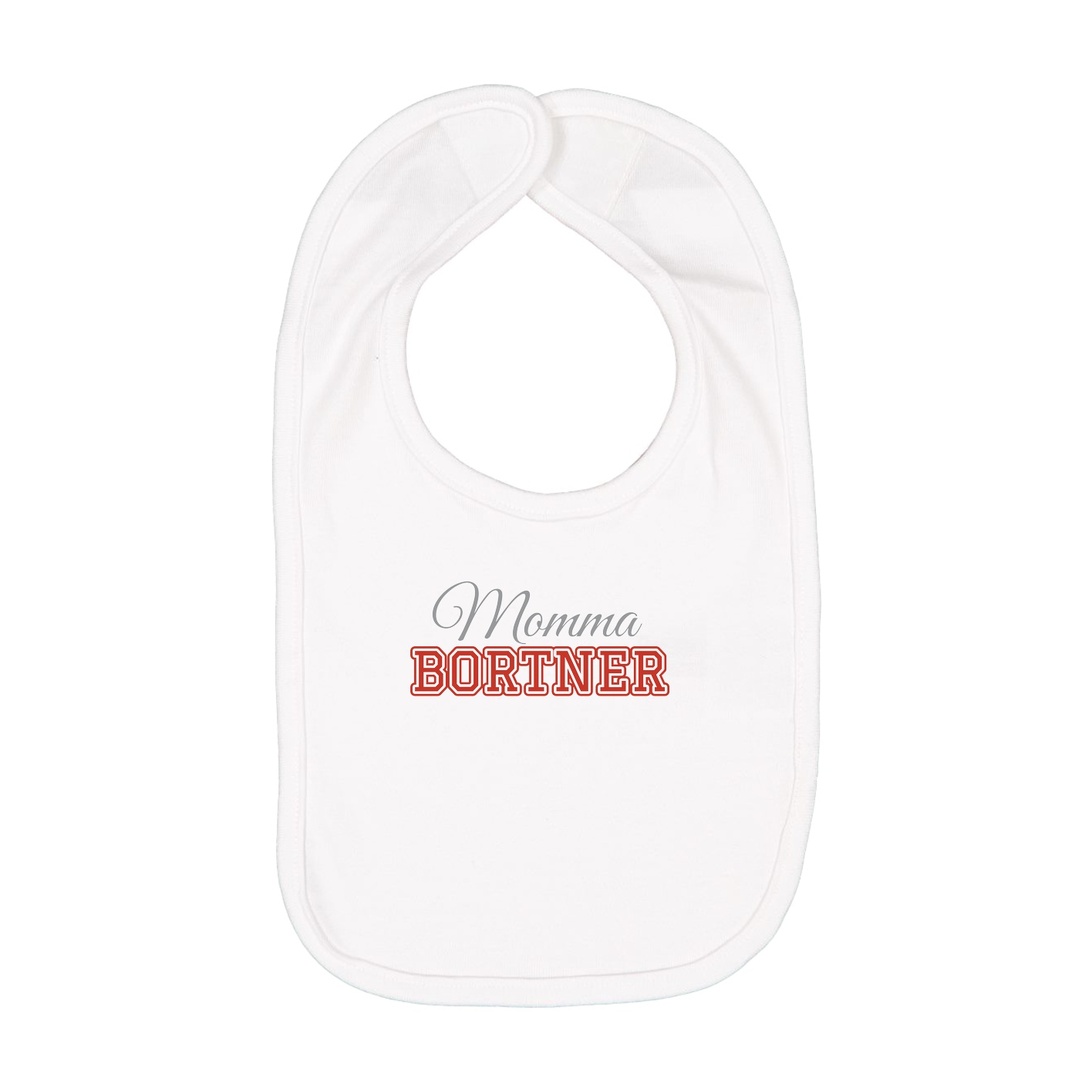 Infant Bib — Mothers Day Block in White