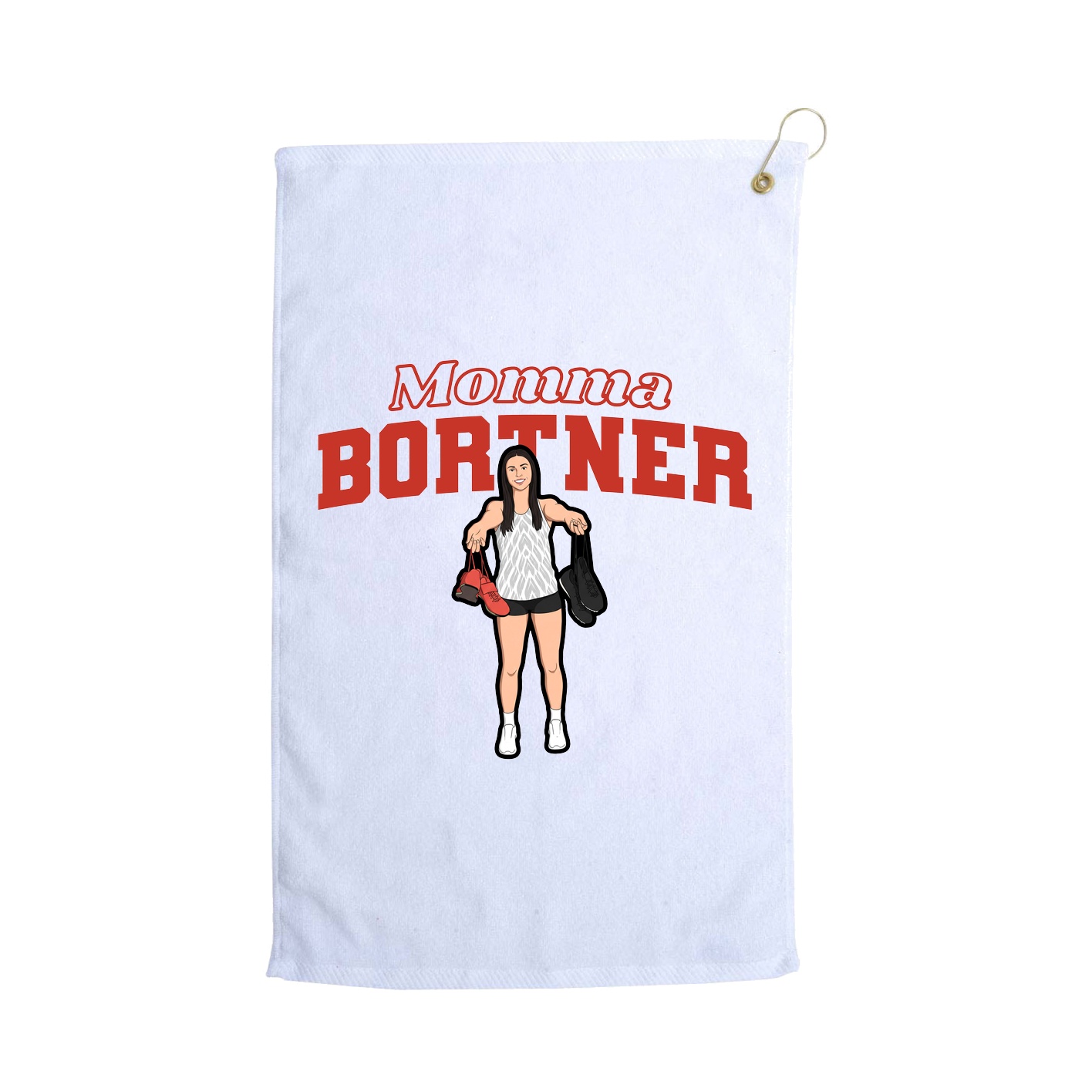 Golf Towel — Mothers Day Block in White