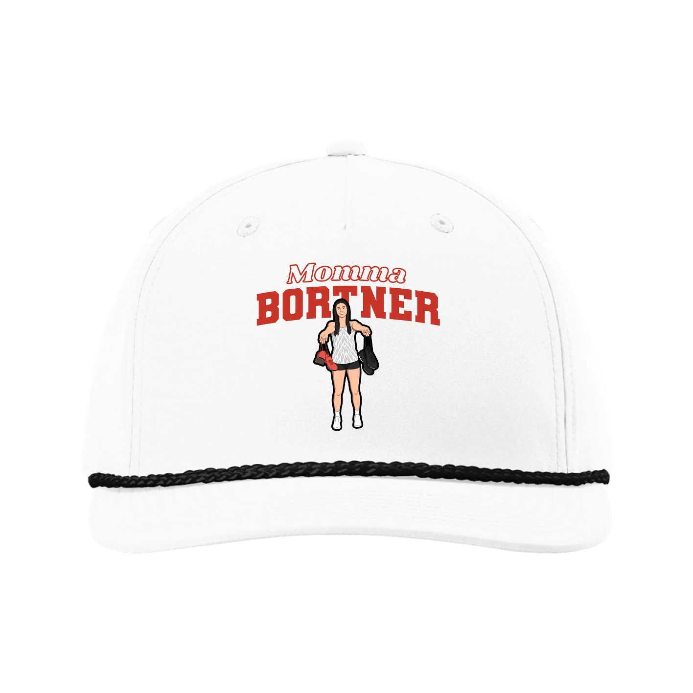 Five-Panel Classic Rope Cap — Mothers Day Block in White