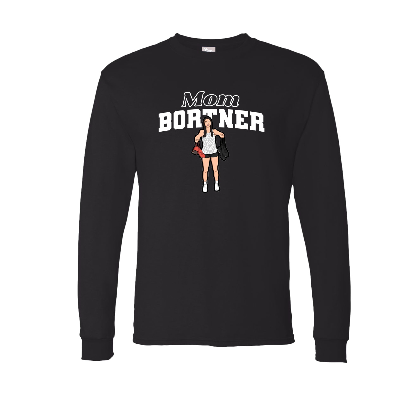 Long Sleeve Tee — Mothers Day Block in Black