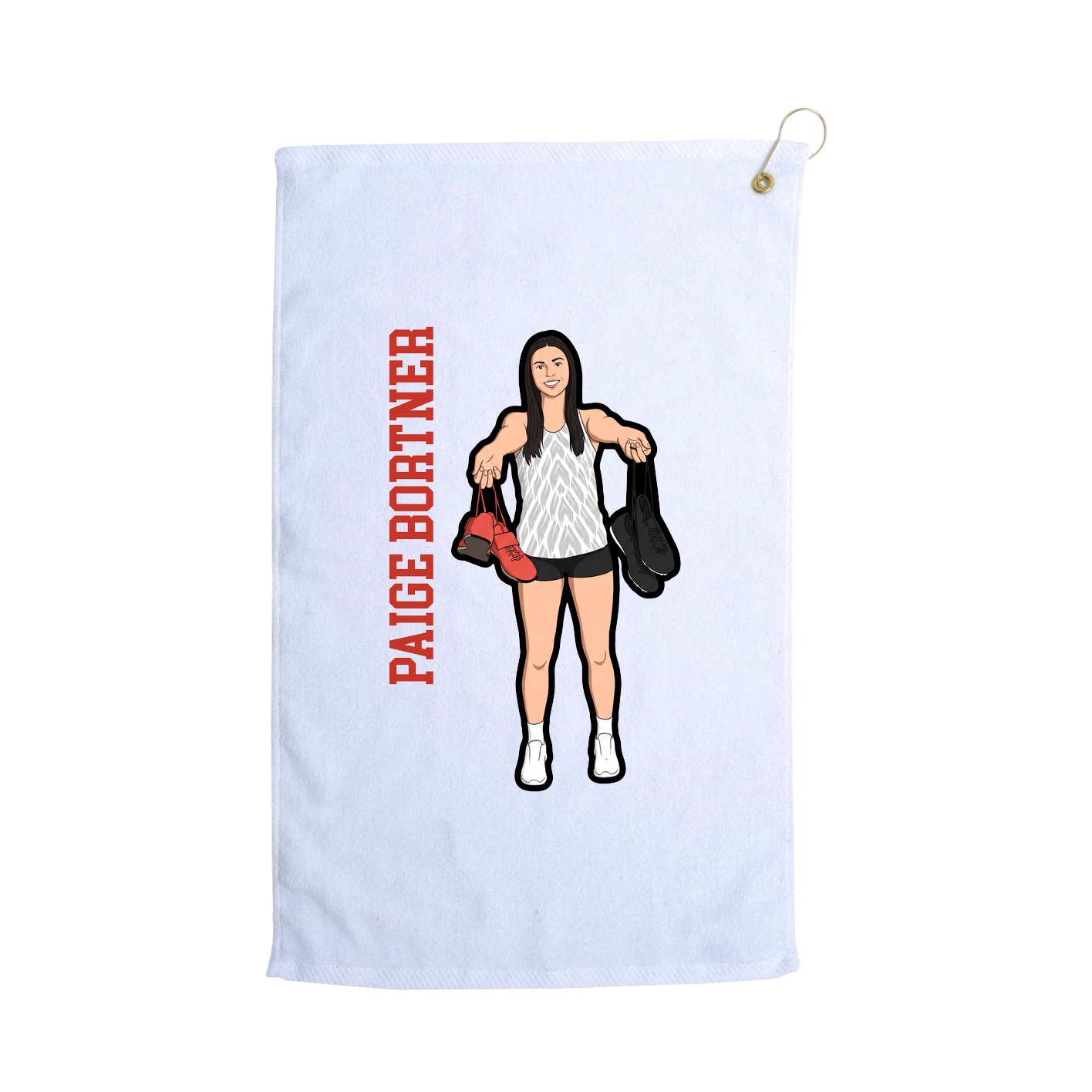 Golf Towel — Name Vertical in White