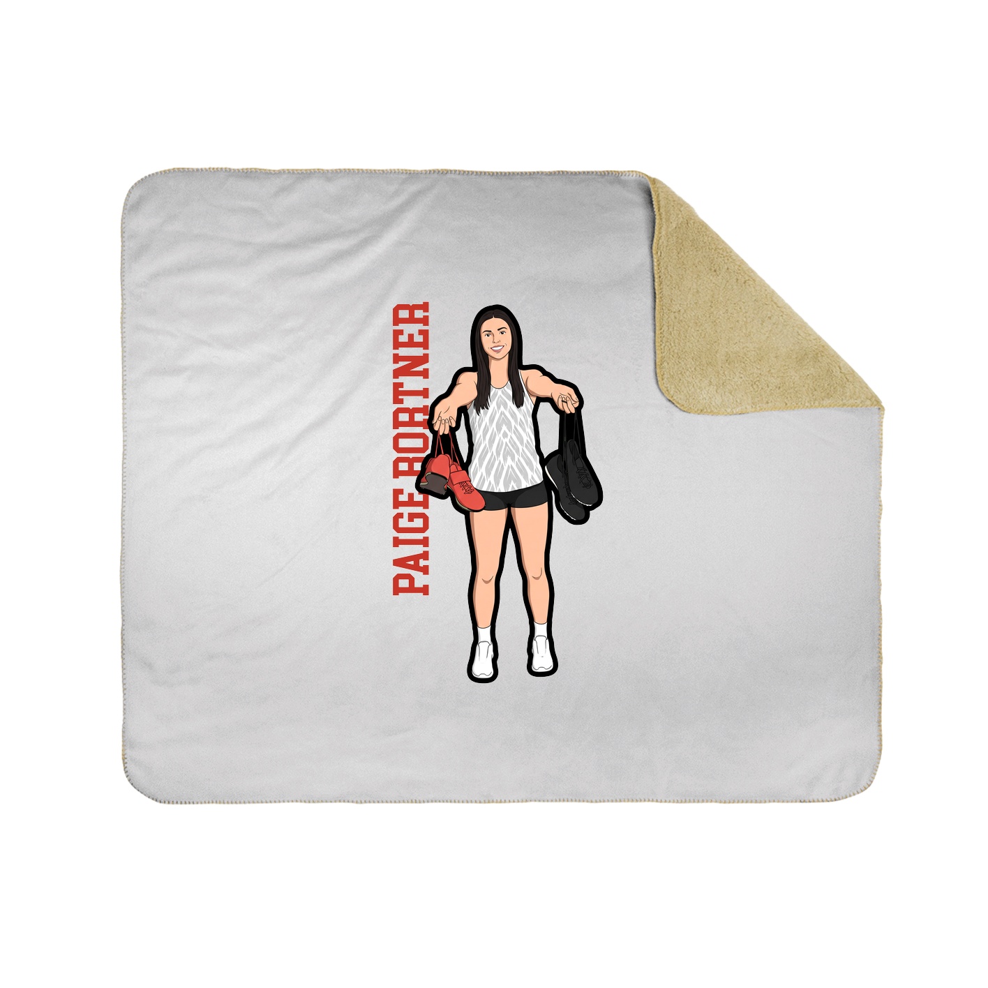 Throw Blanket — Name Vertical in White